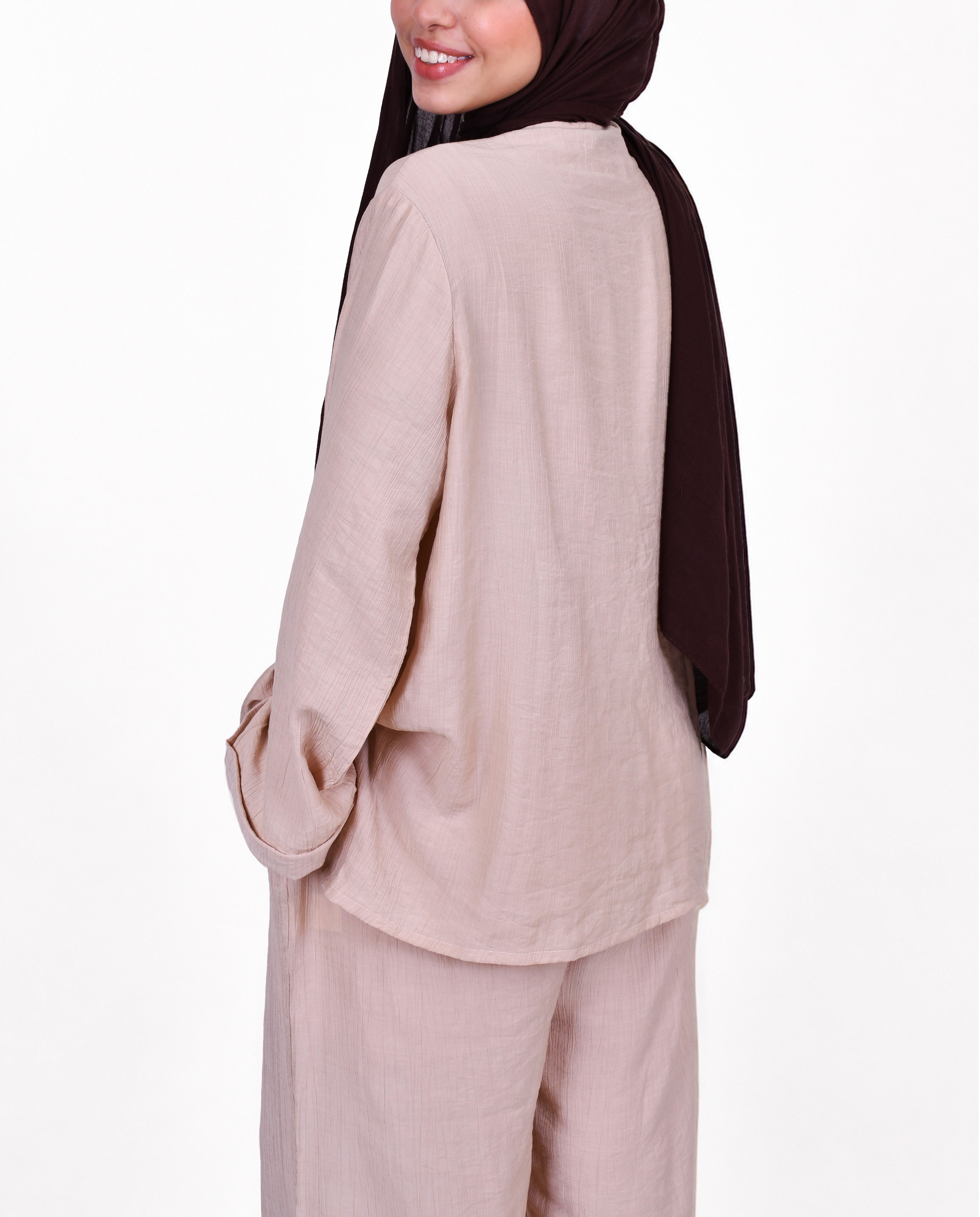 Textured Linen Set in Beige